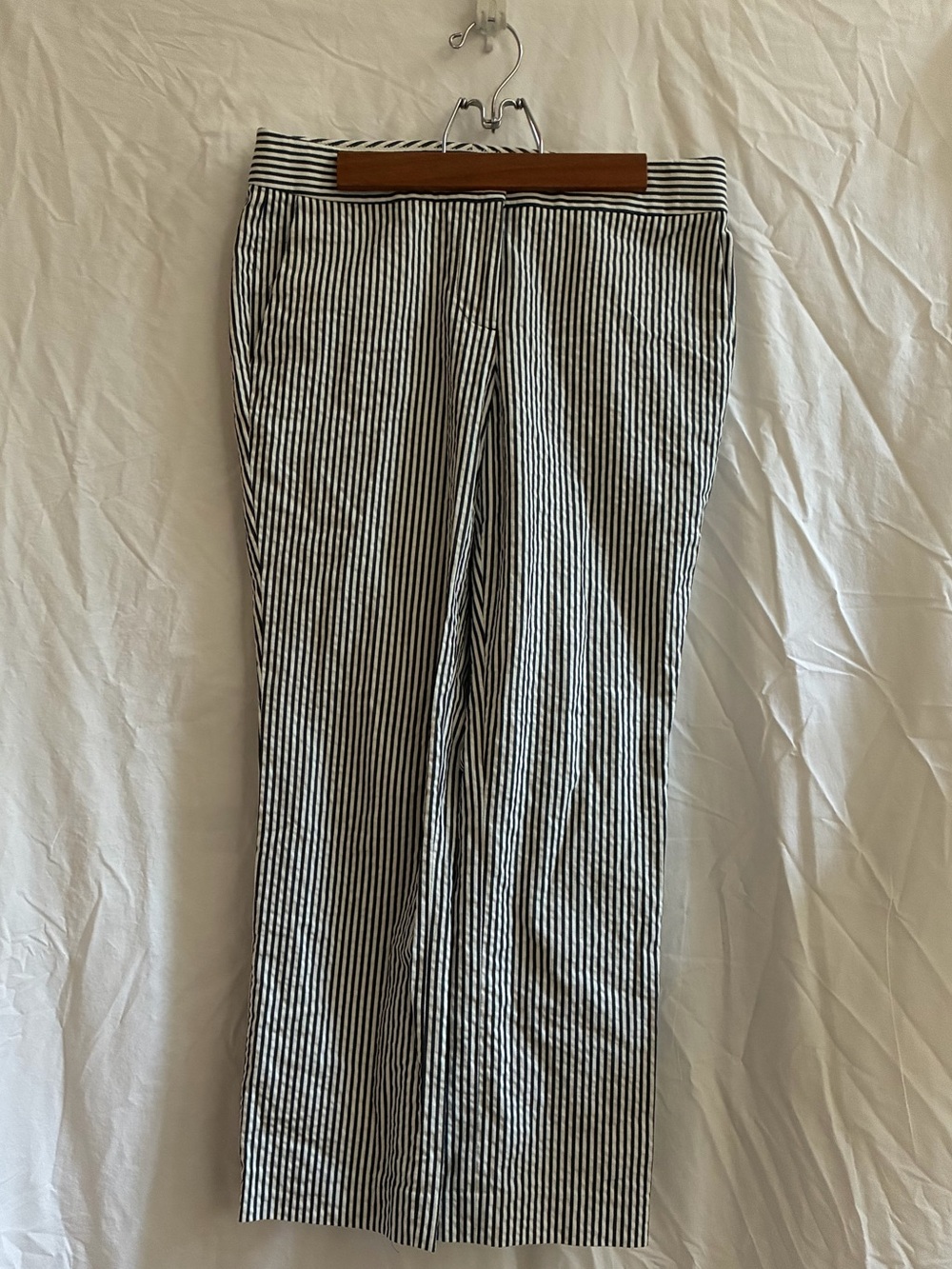 J. Crew Women’s Navy & White Pinstripe Pants